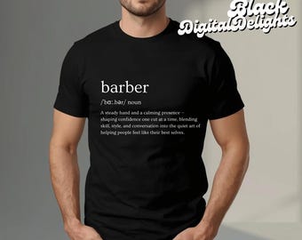 Definición de barbero SVG PNG / Regalo de barbero para hombres, Diseño tipográfico de peluquero, Clipart de decoración de barbería, Descarga digital de camiseta de estilista