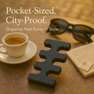 Monedero de euro: monedero de viaje con bolsillo impreso en 3D