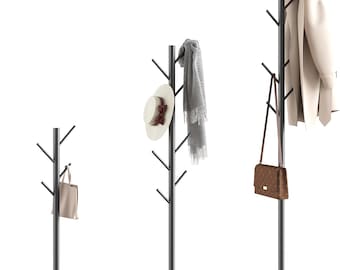 Modern Brass Coat Rack Freestanding | Luxury Metal Hall Tree | Entryway Clothes Stand | Bedroom Hat & Bag Organizer | Floor Rack