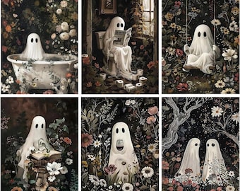 Halloween Ghost Diamond Painting Kit, Floral Fantasy Home Decor