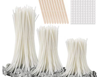 300 Smokeless Candle Wicks: Pre Waxed Cotton DIY Kit