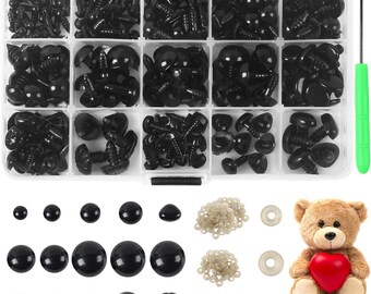 566PCS Safety Eyes and Noses with Washers: Amigurumi Crochet Doll Supplies
