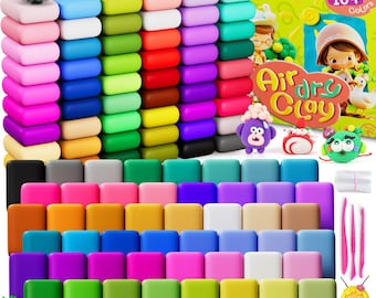 104 Colors Air Dry Clay Kit, Soft Modeling Clay with Sculpting Tools