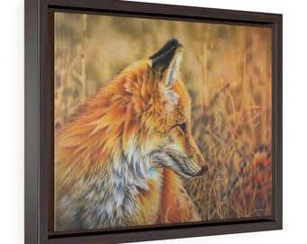 Red Fox  art print Gallery Canvas Wraps, Horizontal Frame, nature lover gifts, red fox gifts, woodland creatures, forest animals