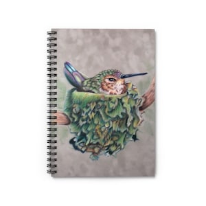 Hummingbird art Spiral Notebook - Ruled Line, bird art, birdwatcher gifts, hummingbird journal, hummingbird spirit animal, totem animal,
