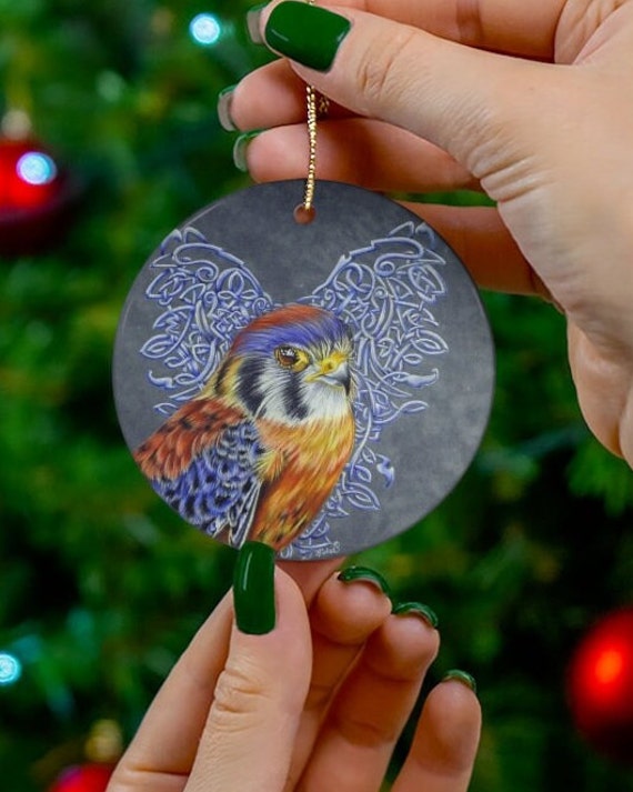 blank 5x7 Celtic Kestrel art by K/'shia Bird watcher gift Falconry lover gift Celtic Kestrel celtic zodiac animal greeting card