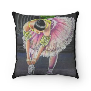 Ballerina Pillow-square/ Ballerina art by K&#39;shia/ Ballet gifts/ Ballerina Gifts for girls / Ballet Dancer gifts/ Girls bedroom decor