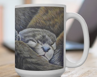 Otter Tasse-Keramik/Otter Kunst von Kshia/Geschenke für Tierliebhaber/Tierfreunde Geschenke/Otter Liebhaber Geschenk/Naturliebhaber Geschenke