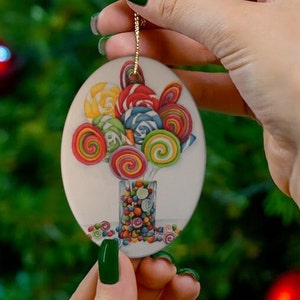 Candyland car charm/Ceramic Ornament/ candy ornament/ candyland/ candyland decor/ children&#39;s gifts/ Art by K&#39;shia/candyland Christmas