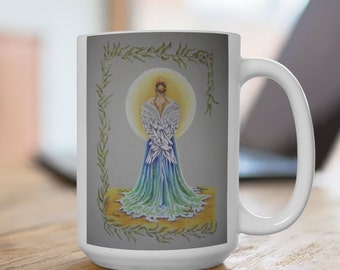 Ocean Angel Art Ceramic Mug, Fantasy Gifts