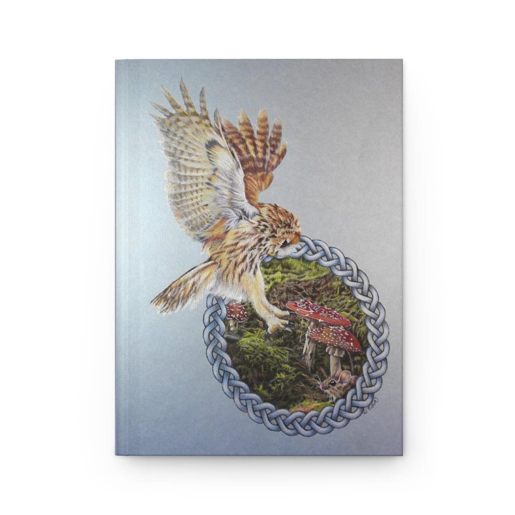 Celtic owl Hardcover Journal Matte, owl art, bird watcher log, nature lover gifts, owl lover gifts, 