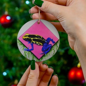 Poison Dart Frog Ceramic Ornament- car charm/reptile gifts/ frog lover gifts/ car charm/ Art by K&#39;shia/ nature gifts