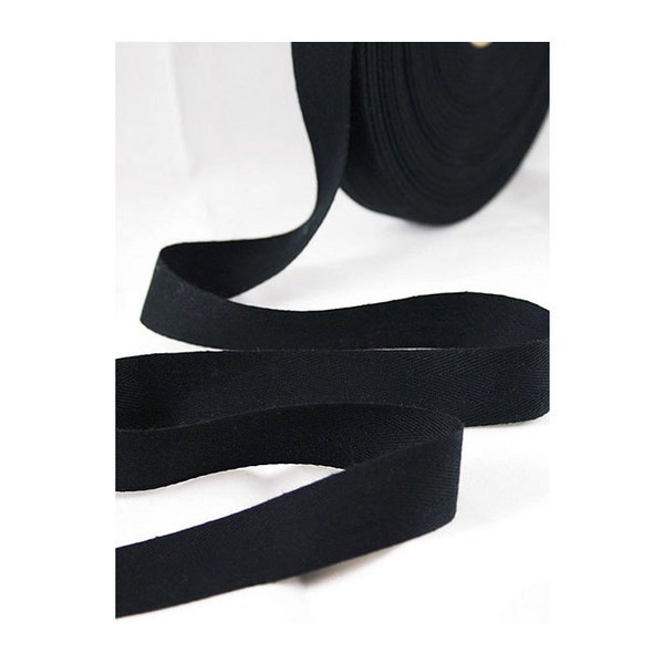 1/2 Wide Black Cotton Twill Tape, Black Cotton Twill Tape, THIN-WEIGHT Black Cotton Tape for Crafting, Sewing, Stamping, Waterproof