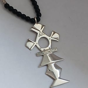 Tuareg necklace in solid silver - Tuareg cross, traditional handmade Tuareg jewelry