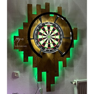 Protection Murale Fléchettes En Bois Et Liège - 88x66cm - Style Rustique Vin Rouge Cible Fléchettes Rustique