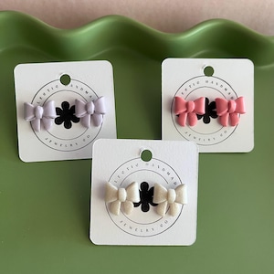 Mini Bow Studs | Polymer Clay Earrings