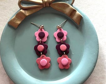 Flower Chain Dangles | Polymer Clay Earrings