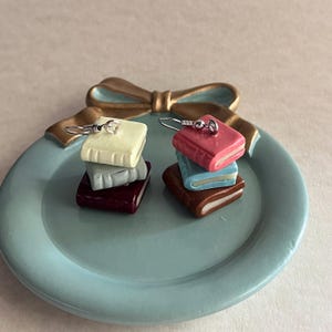 Book Stack Earrings | Polymer Clay Earrings