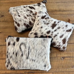 Black, Dark Brown and White Cowhide Convertible Crossbody or Clutch