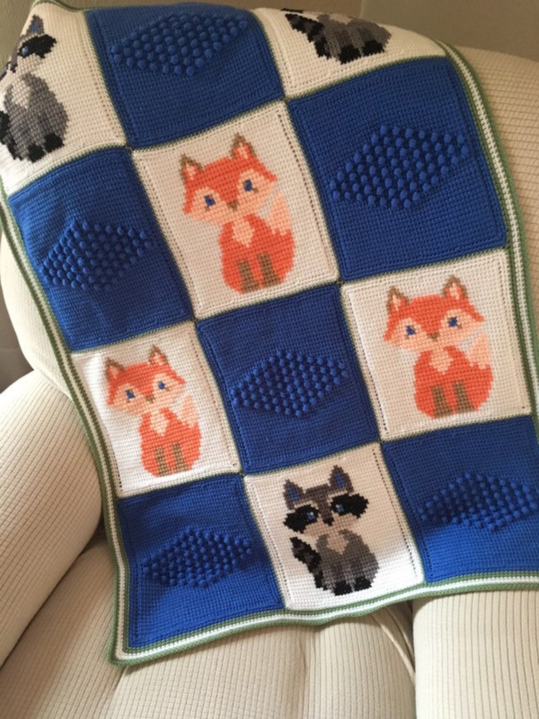 Fox Baby Blanket Raccoon Baby Blanket Woodland Animals Baby Etsy