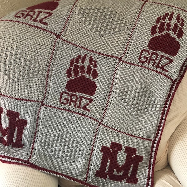 UM Griz, Montana Grizzlies, Griz Baby Blanket, Baby Blanket, Montana Baby Blanket, Montana Griz Baby Blanket, Grizzlies, Griz