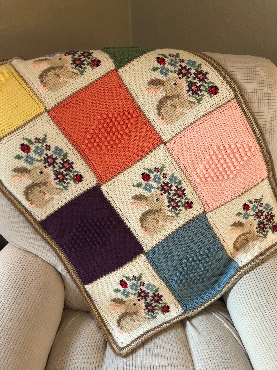 Bunny Baby Blanket, Rabbit Baby Blanket, Bunny Blanket, Rabbit Blanket