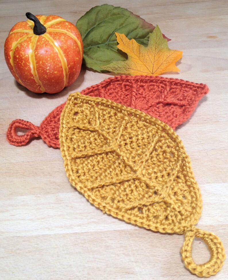 Crochet Potholders Crochet Leaf Potholder Crochet Potholder Etsy