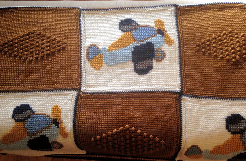 Crochet Baby Blanket Baby Blanket Crochet Airplane Baby Etsy