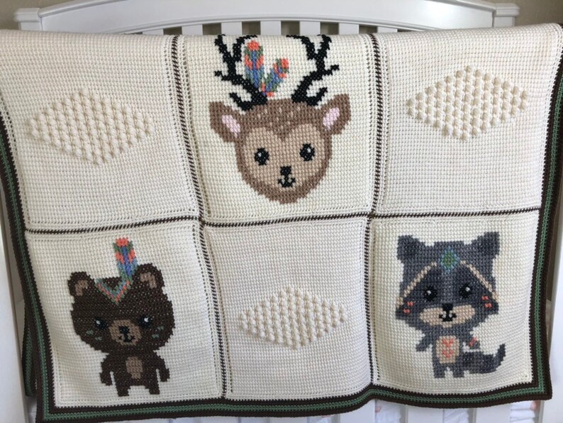 Woodland Animals Baby Blanket, Woodland Animals Blanket, Woodland