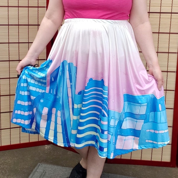 Shoujo City Midirock mit Taschen | Sailor Moon Magisches Mädchen Pastell Harajuku Fashion | Einheitsgröße und Plus Size