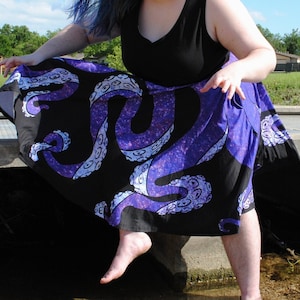 Octomaid Midi Skirt With POCKETS | Goth Ursula Sea Witch Octopus Tentacle Fashion | One Size and Plus Size