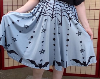 Twinkle Twinkle Little Bat Midi Skirt WITH POCKETS | Goth Halloween Street Fashion One Size and Plus Size