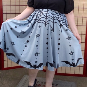 Twinkle Twinkle Little Bat Midi Skirt WITH POCKETS | Goth Halloween Street Fashion One Size and Plus Size