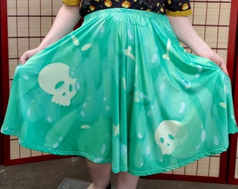 Big Scary Slime Midi Skirt With Pockets | Green Slime Dnd Monster Costume Dungeons and Dragons Fashion | One Size and Plus Size