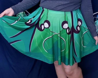 Luna Moth SKATER Skirt With Pockets | Mint Green Fairy Fae Fairycore Fashion | One Size and Plus Size