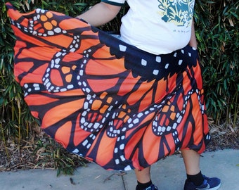 Monarch MIDI Skirt With Pockets | Butterfly Migration Fall Lepidoptera Fairycore Fashion | One Size and Plus Size