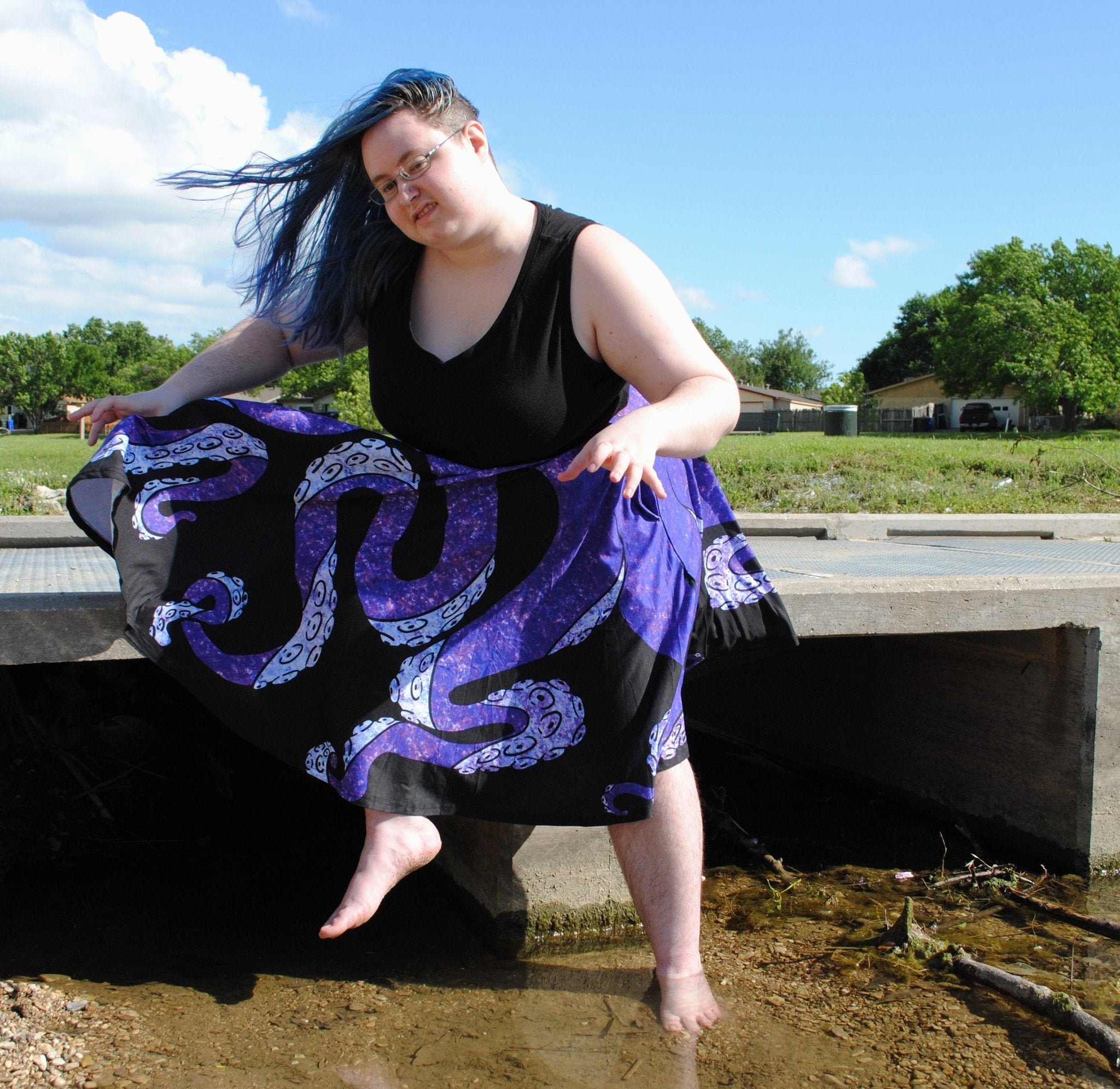 Octomaid Midi Skirt With POCKETS | Goth Ursula Sea Witch Octopus Tent…