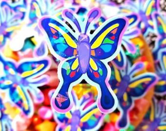 Butterfly Holographic Vinyl Sticker | Sparkly Nostalgic Die Cut Sticker