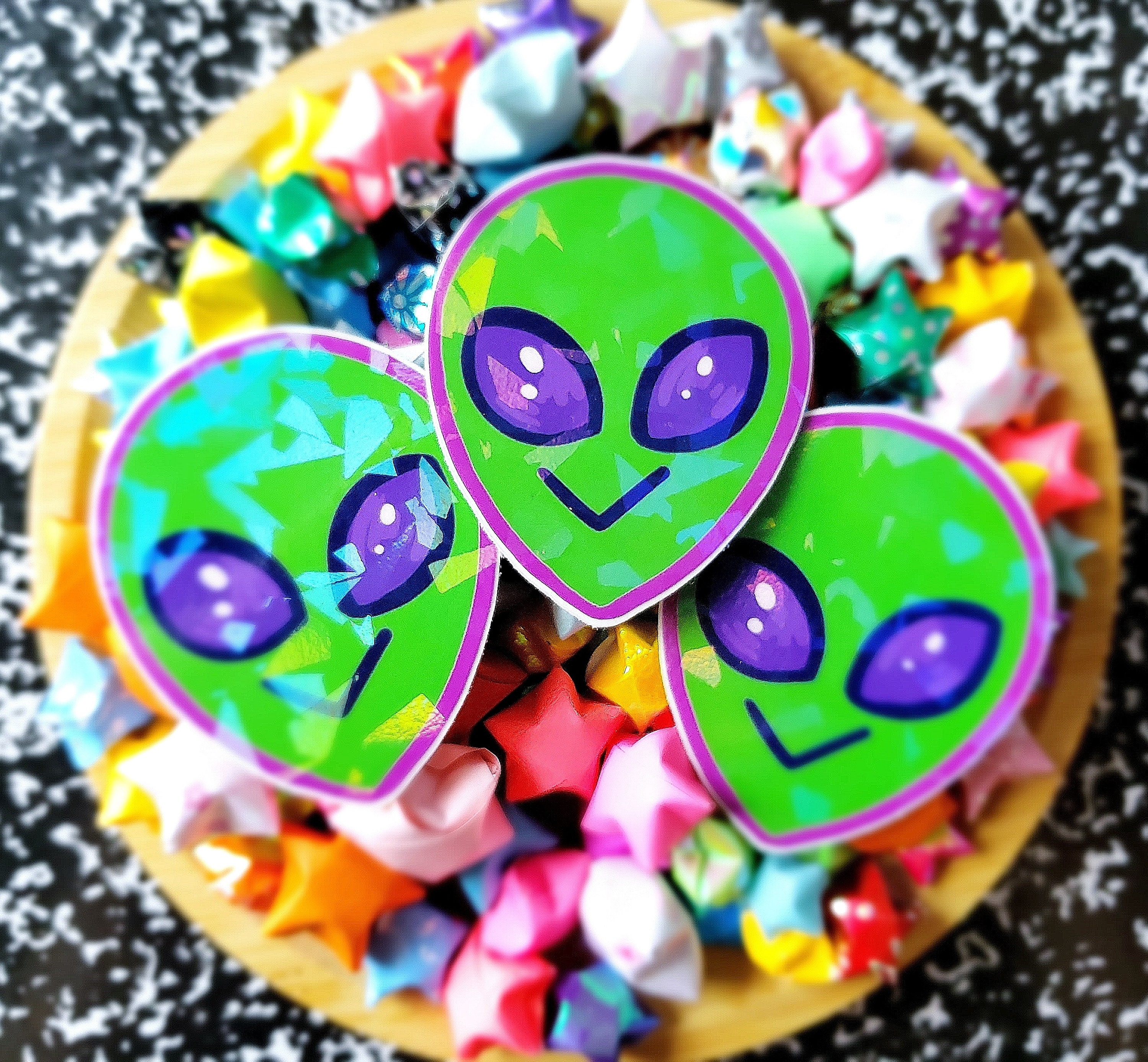 Alien Holographic Vinyl Sticker | Monster Die Cut Sticker | Cryptid ...