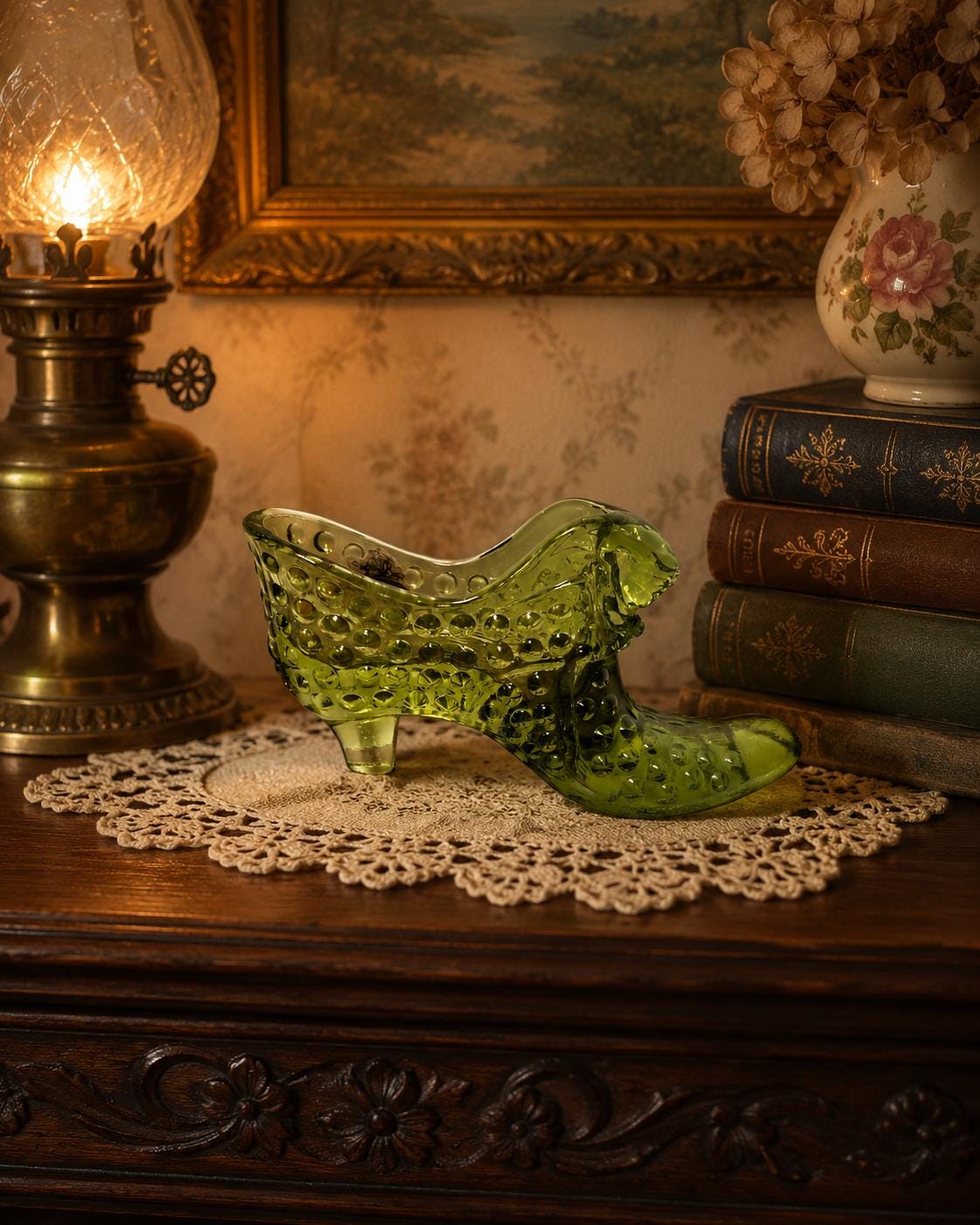 Green Fenton Glass - Etsy