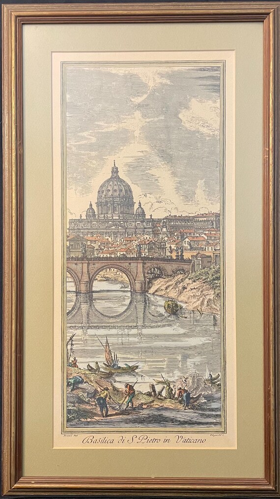 Antique Engraving Basilica di S. Pietro in Vaticano by Piranesi