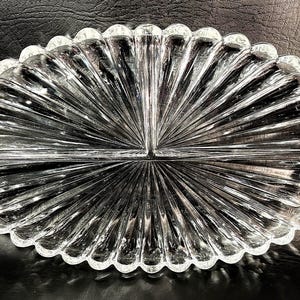 Vintage Heisey Crystolite Oval Relish Tray with Three Parts