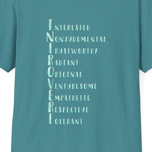 Introvert Unisex Softstyle T-Shirt, Interested Nonjudgmental Trustworthy Radiant Original Venturesome Empathetic Respectful Tolerant
