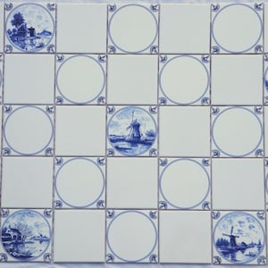 1qm tiles, Delft style tiles, tiles in the format 15 x 15 cm immediately and new