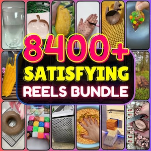 8.400+ soddisfacenti ASMR Viral Reels Bundle Tiktok Shorts Instagram Slime Videos, Video di artigianato, Taglio del sapone, Frantumazione di vetro e bottiglie