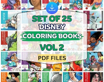 25 Disney Mystery Classics Coloring Books Bundle Vol. 2 | Printable Color By Number PDF | Kids & Adults Digital Download