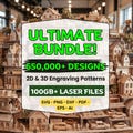 Laser Cut Files Mega Bundle Pack Laserdatei Set Laser Engraving Art Decor SVG Glowforge Cutting Vector Template DXF Ai PDF Cnc Pattern product logo