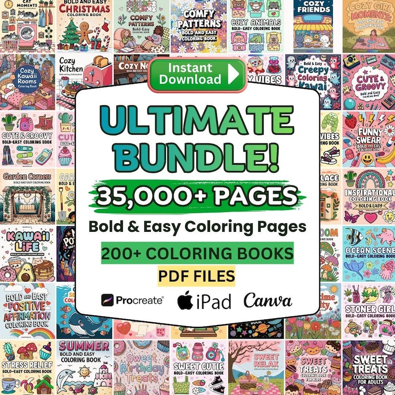 listing image showing collection of coloring books and coloring pages