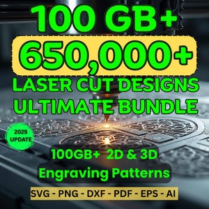 3D-Lasergravur-Schnittdateien | Svg Dxf Png Cdr Eps | 3D & 2D Muster für Laserschneiden, Gravurprojekt, CNC, Glowforge, Fiber, CO2
