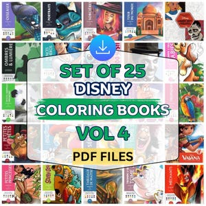 25 Mystery Coloring Books Vol. 4 – Cartoons, Princesses, Witches & Travel | Printable Color By Number PDF Bundle | Digital Download Files